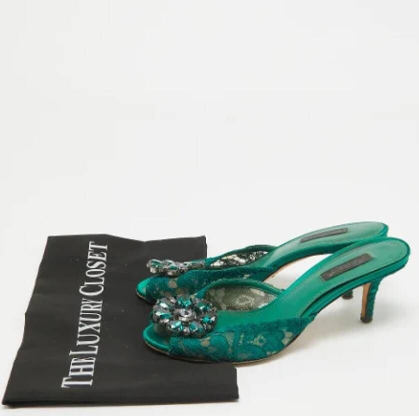 Dolce & Gabbana Pre-owned Lace sandals Green Dames