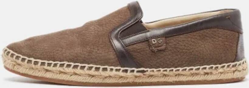 Dolce & Gabbana Pre-owned Leather espadrilles Brown Dames