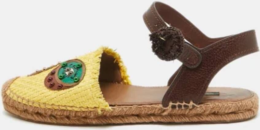 Dolce & Gabbana Pre-owned Leather espadrilles Yellow Dames