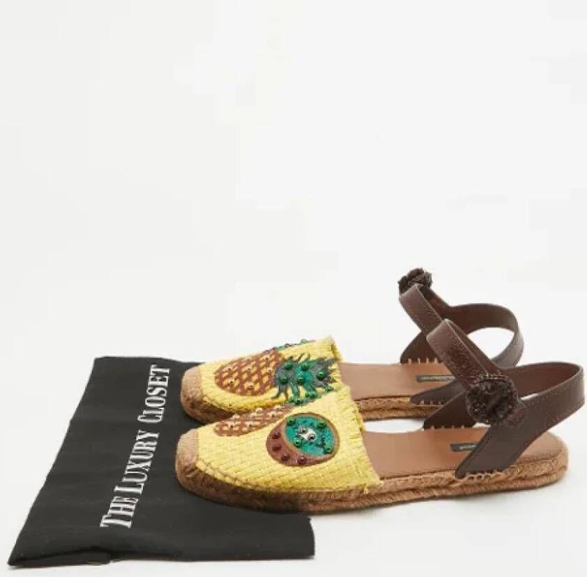 Dolce & Gabbana Pre-owned Leather espadrilles Yellow Dames