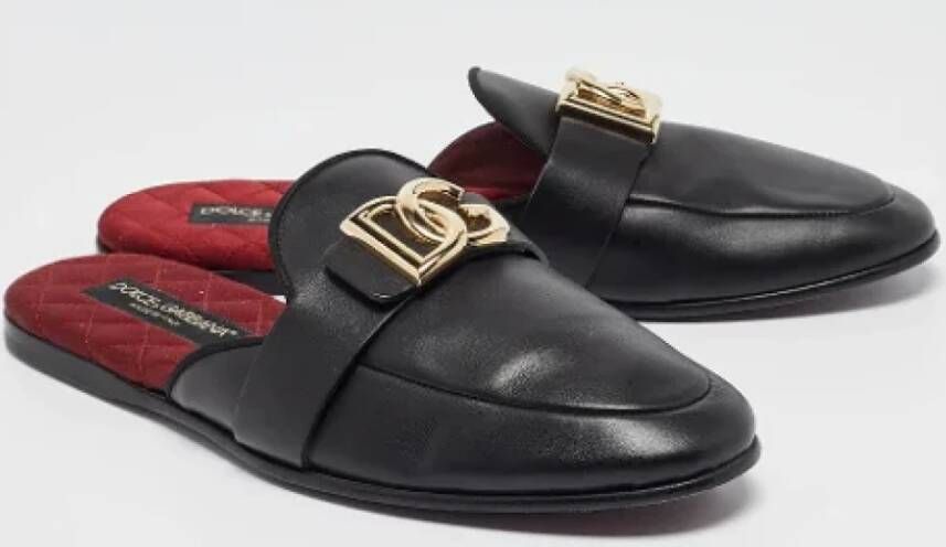 Dolce & Gabbana Pre-owned Leather flats Black Dames