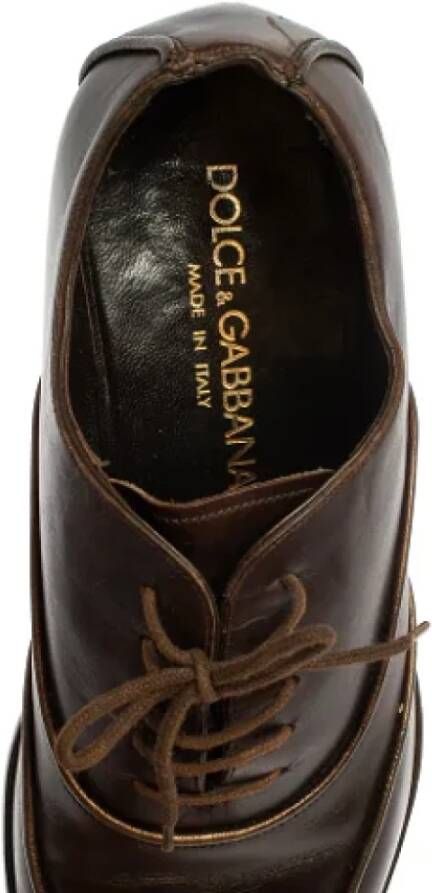 Dolce & Gabbana Pre-owned Leather flats Brown Dames