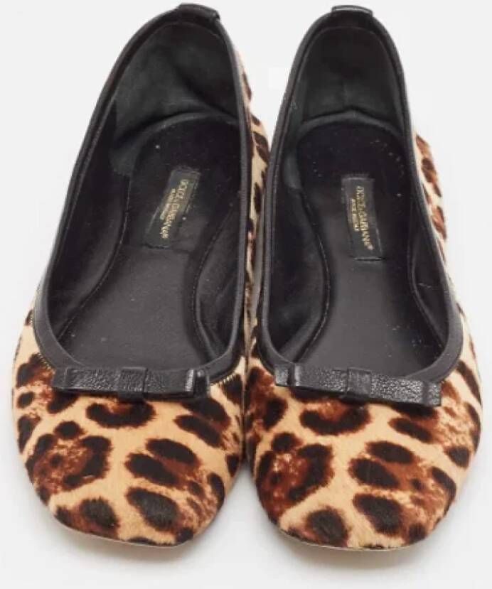 Dolce & Gabbana Pre-owned Leather flats Brown Dames