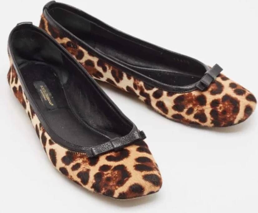 Dolce & Gabbana Pre-owned Leather flats Brown Dames