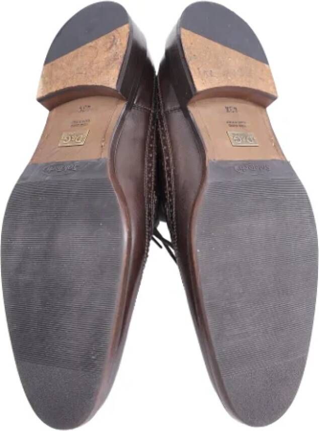 Dolce & Gabbana Pre-owned Leather flats Brown Heren