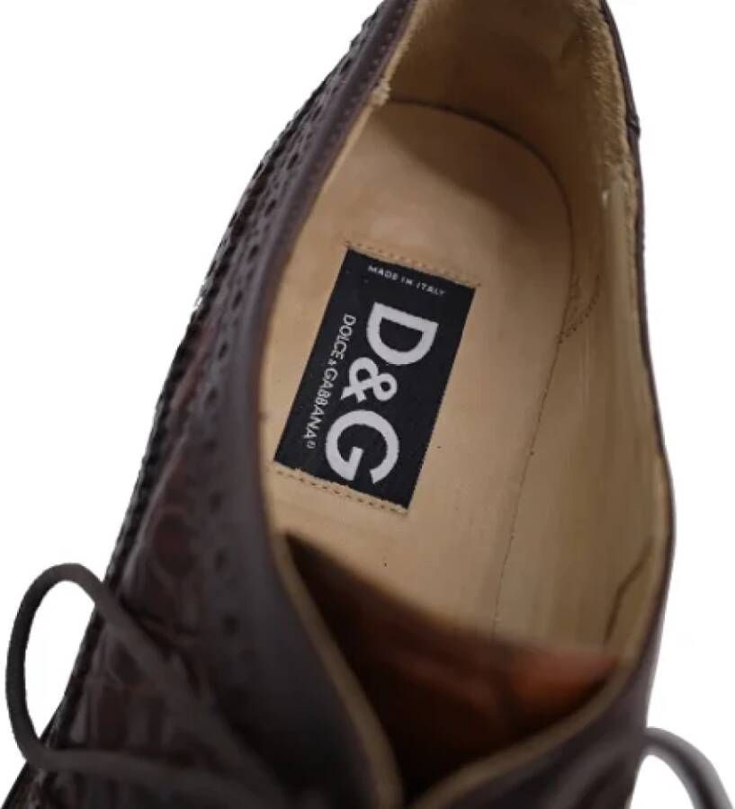 Dolce & Gabbana Pre-owned Leather flats Brown Heren