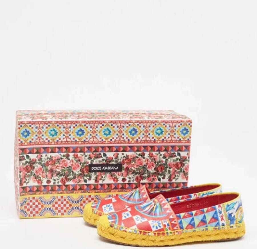 Dolce & Gabbana Pre-owned Leather flats Multicolor Dames