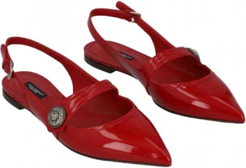 Dolce & Gabbana Pre-owned Leather flats Red Dames