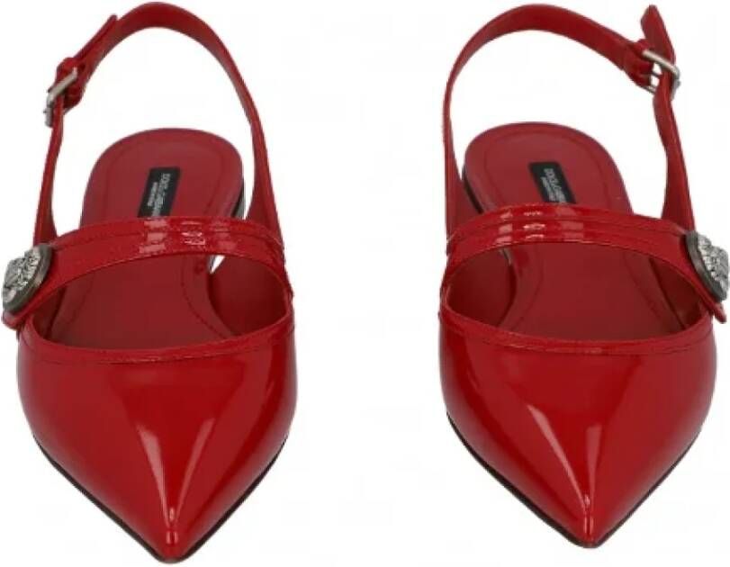 Dolce & Gabbana Pre-owned Leather flats Red Dames