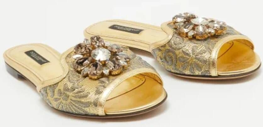 Dolce & Gabbana Pre-owned Leather flats Yellow Dames