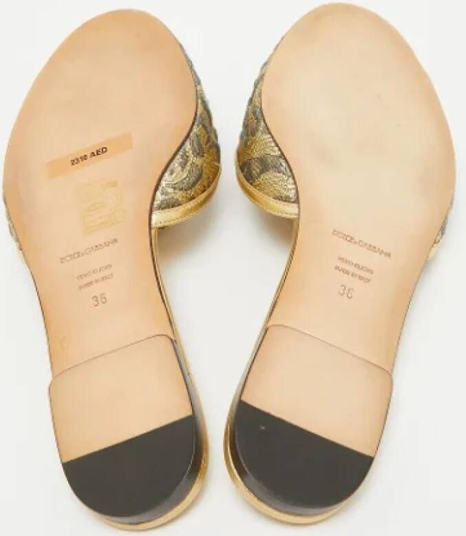 Dolce & Gabbana Pre-owned Leather flats Yellow Dames