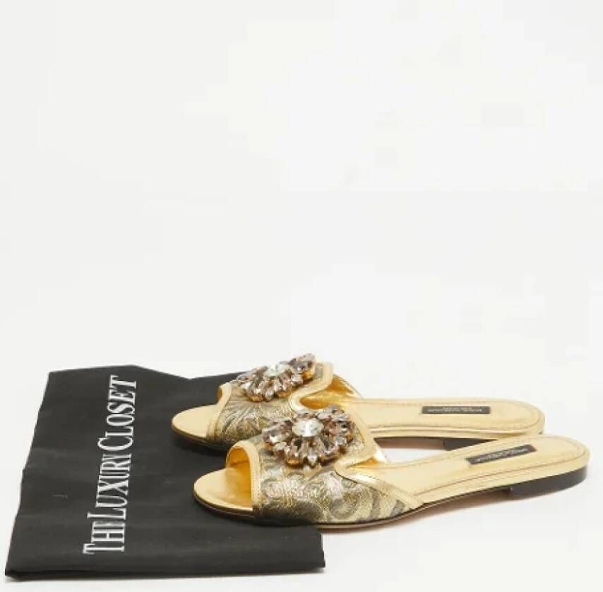 Dolce & Gabbana Pre-owned Leather flats Yellow Dames