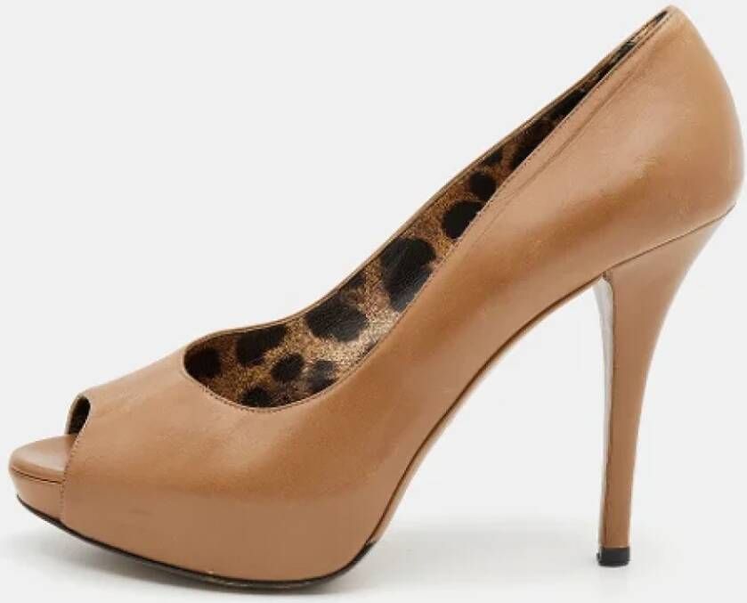 Dolce & Gabbana Pre-owned Leather heels Beige Dames