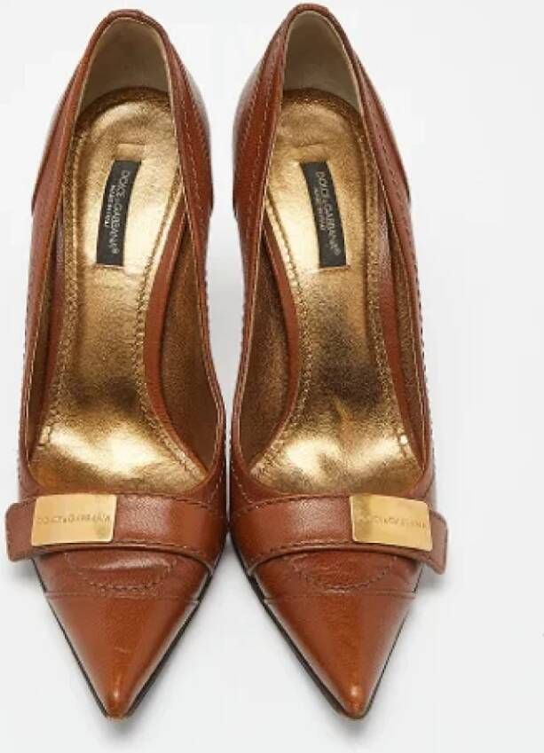 Dolce & Gabbana Pre-owned Leather heels Brown Dames