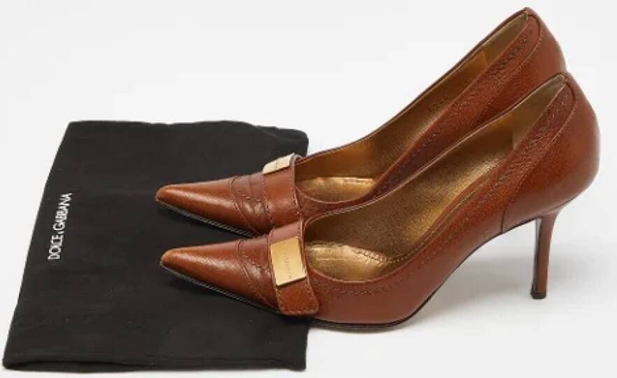 Dolce & Gabbana Pre-owned Leather heels Brown Dames