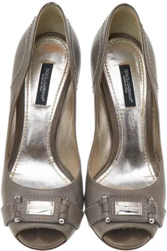 Dolce & Gabbana Pre-owned Leather heels Gray Dames