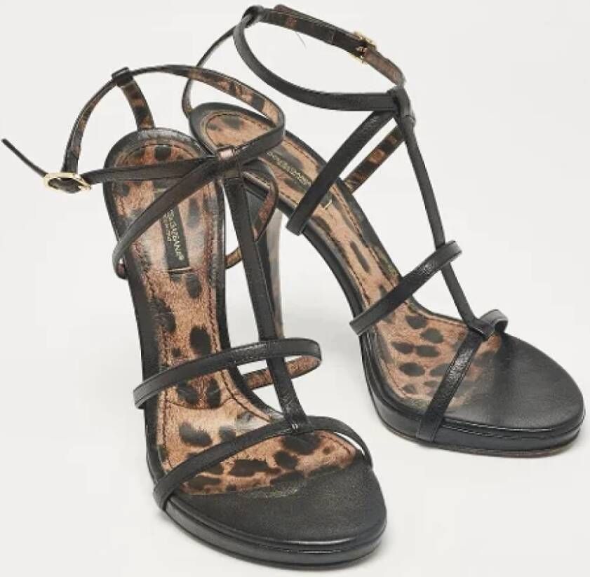 Dolce & Gabbana Pre-owned Leather sandals Black Dames