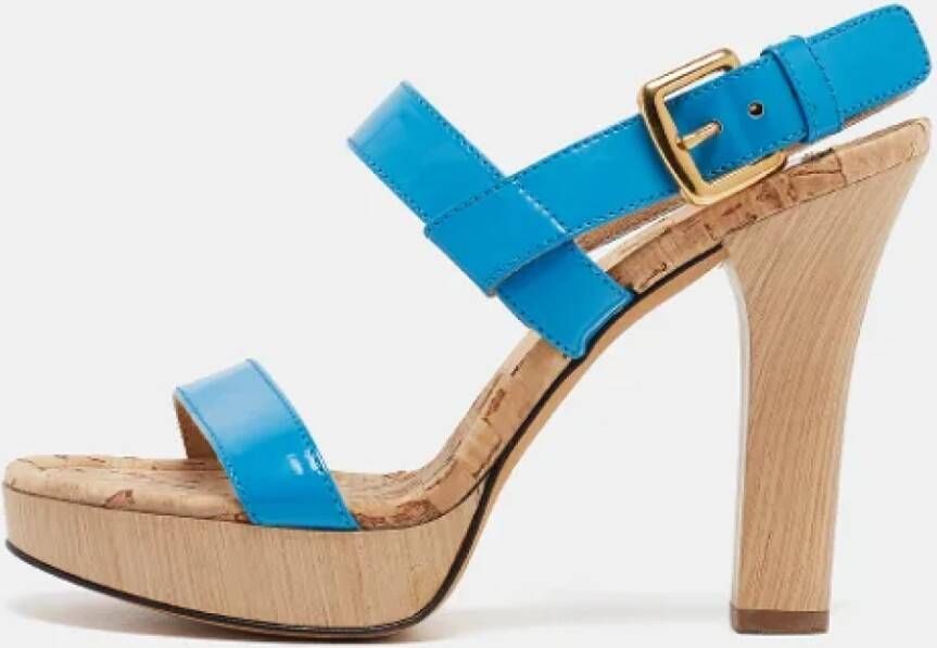 Dolce & Gabbana Pre-owned Leather sandals Blue Dames