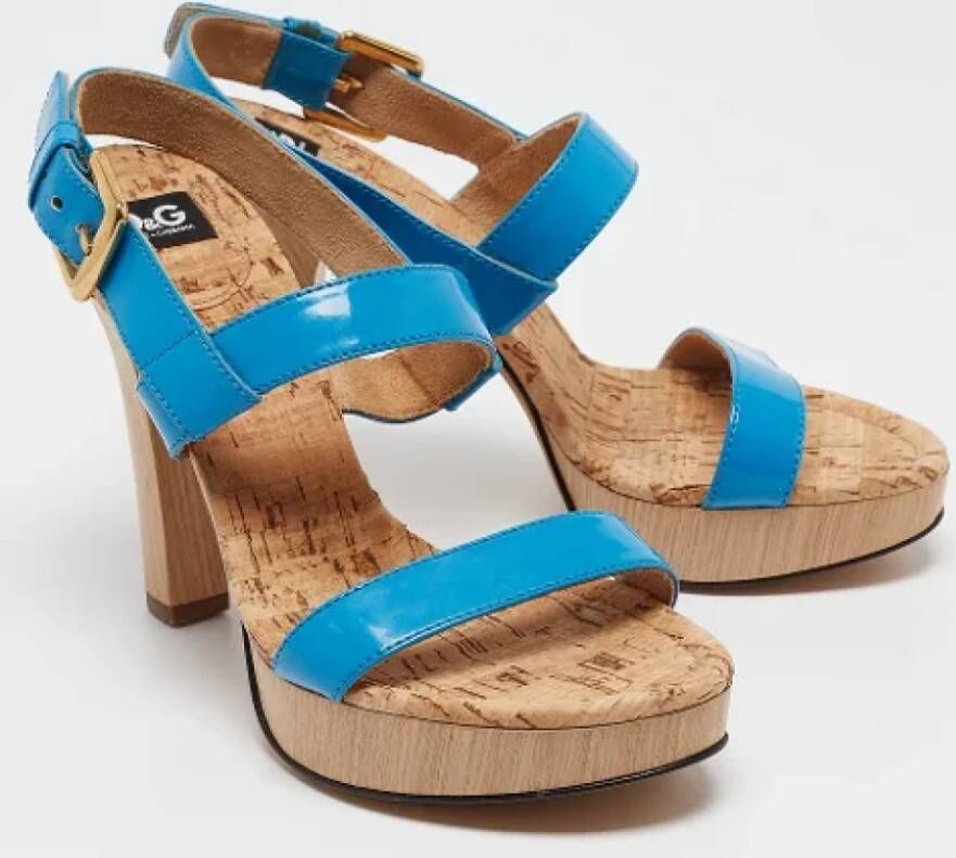 Dolce & Gabbana Pre-owned Leather sandals Blue Dames