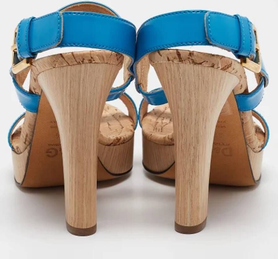 Dolce & Gabbana Pre-owned Leather sandals Blue Dames