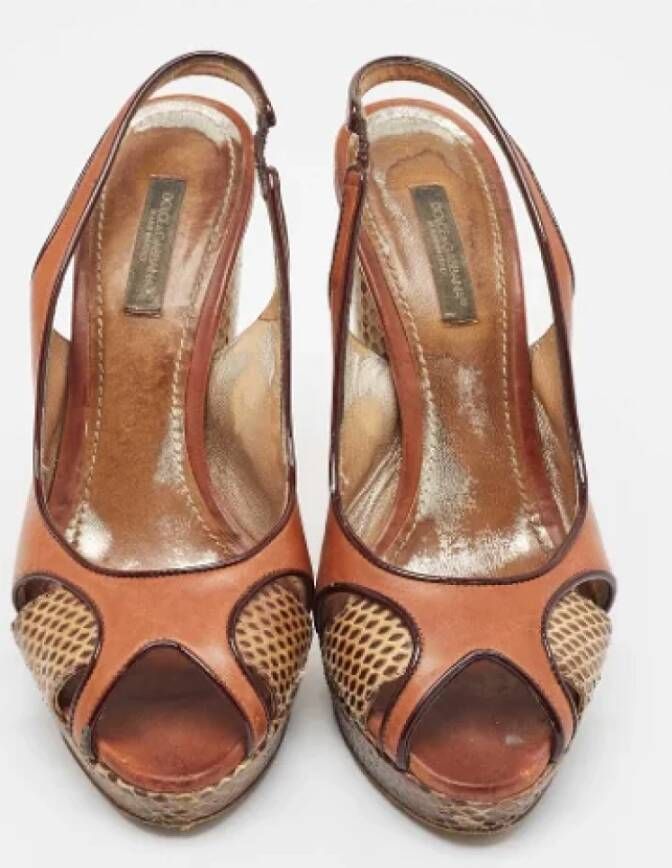 Dolce & Gabbana Pre-owned Leather sandals Brown Dames