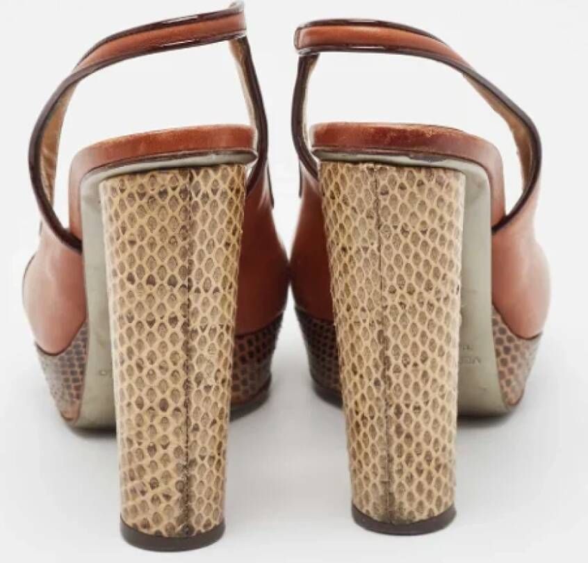 Dolce & Gabbana Pre-owned Leather sandals Brown Dames