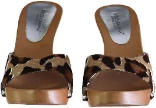 Dolce & Gabbana Pre-owned Leather sandals Brown Dames