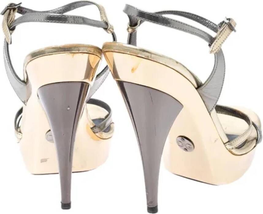 Dolce & Gabbana Pre-owned Leather sandals Gray Dames