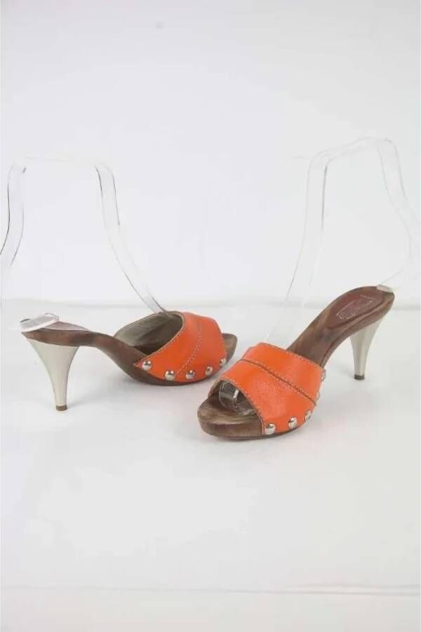 Dolce & Gabbana Pre-owned Leather sandals Orange Dames