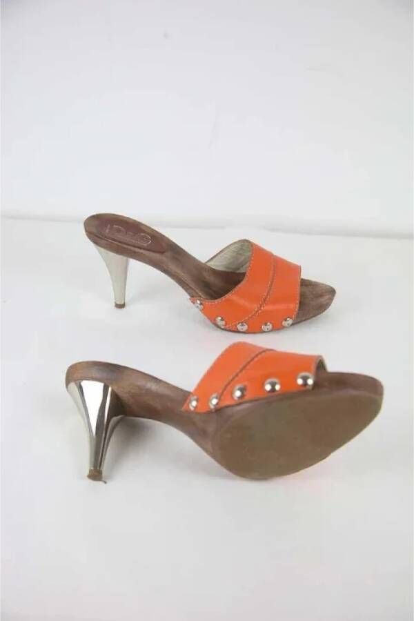 Dolce & Gabbana Pre-owned Leather sandals Orange Dames