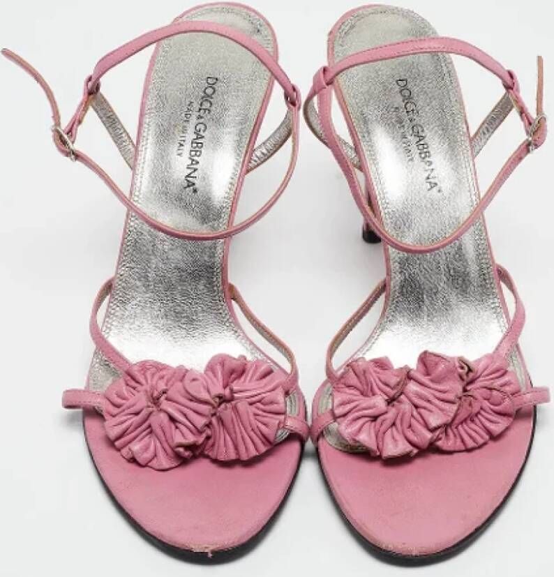 Dolce & Gabbana Pre-owned Leather sandals Pink Dames