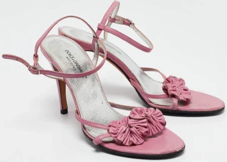 Dolce & Gabbana Pre-owned Leather sandals Pink Dames