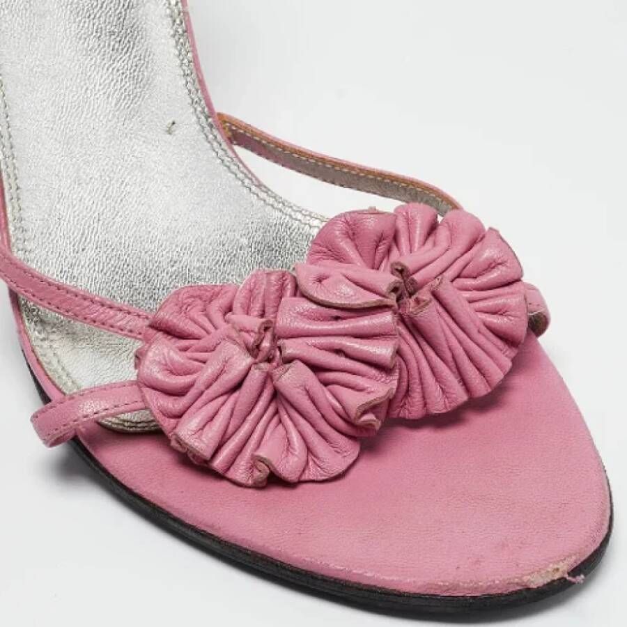 Dolce & Gabbana Pre-owned Leather sandals Pink Dames