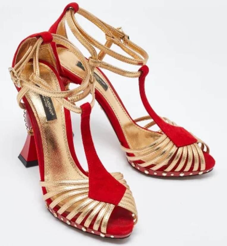 Dolce & Gabbana Pre-owned Leather sandals Red Dames