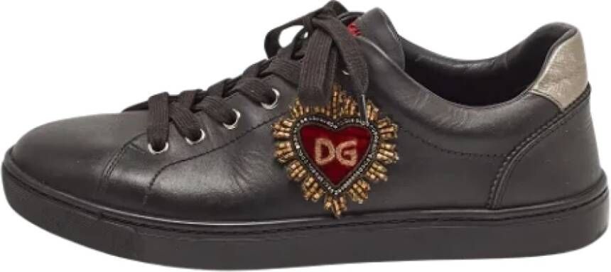 Dolce & Gabbana Pre-owned Leather sneakers Black Dames