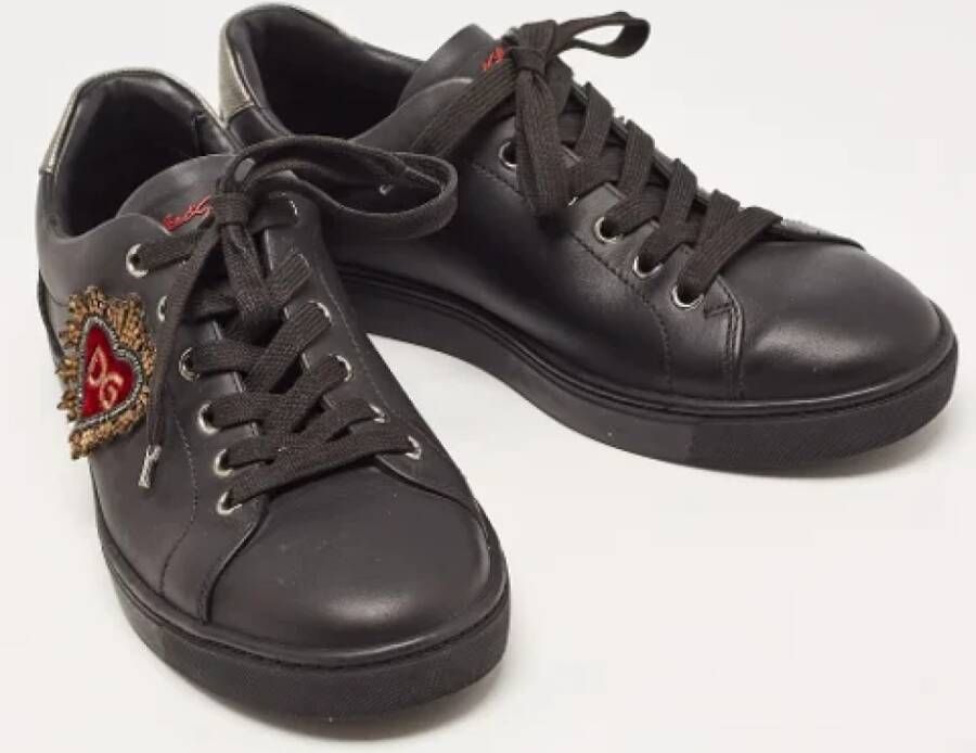 Dolce & Gabbana Pre-owned Leather sneakers Black Dames