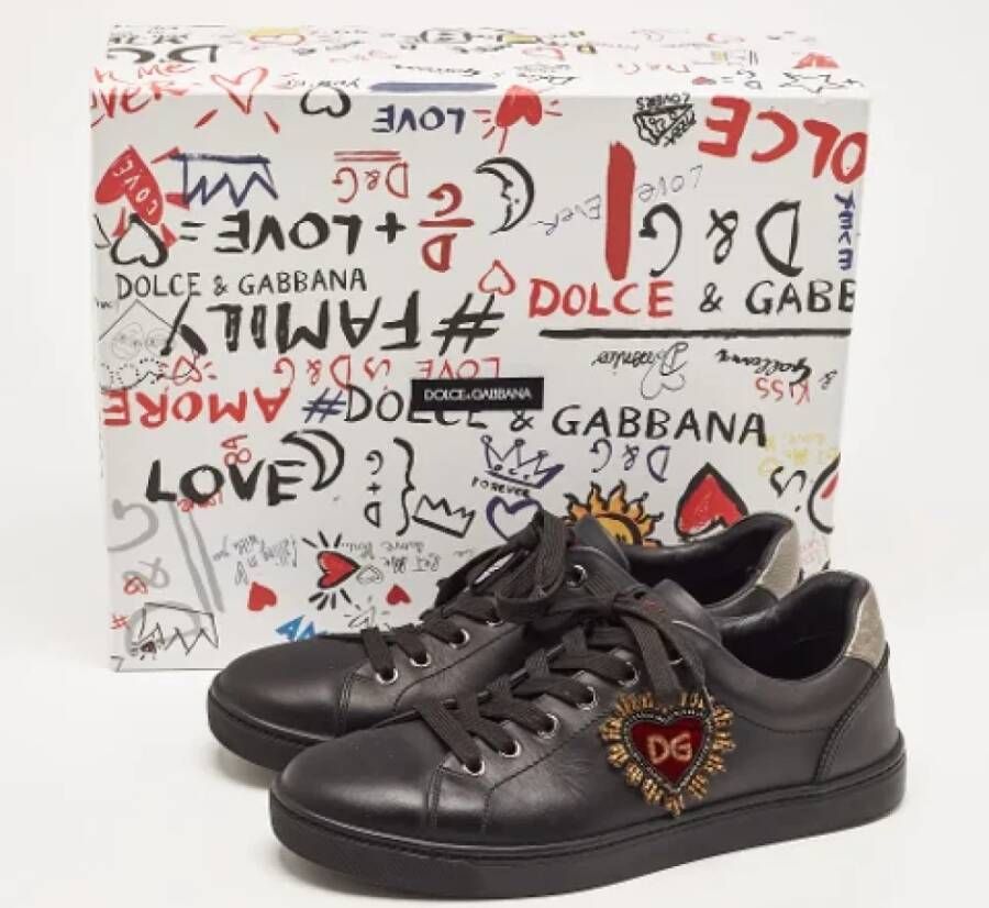 Dolce & Gabbana Pre-owned Leather sneakers Black Dames