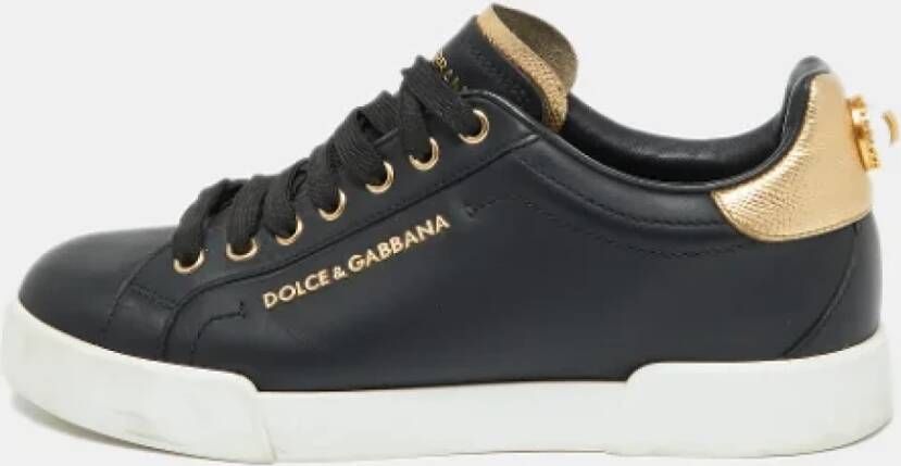 Dolce & Gabbana Pre-owned Leather sneakers Black Dames