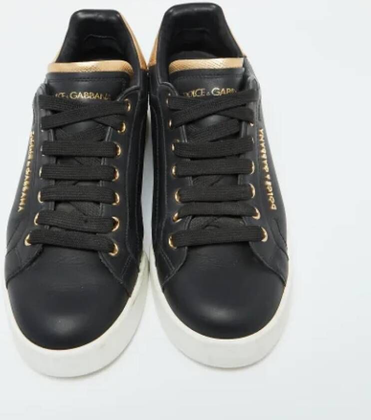 Dolce & Gabbana Pre-owned Leather sneakers Black Dames