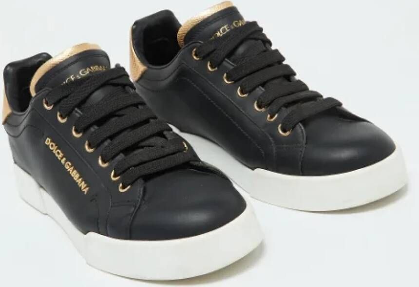 Dolce & Gabbana Pre-owned Leather sneakers Black Dames