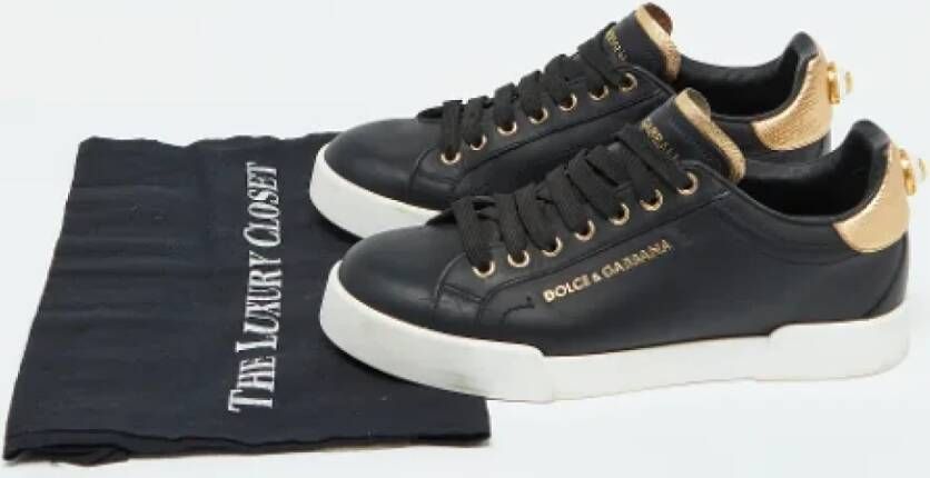 Dolce & Gabbana Pre-owned Leather sneakers Black Dames