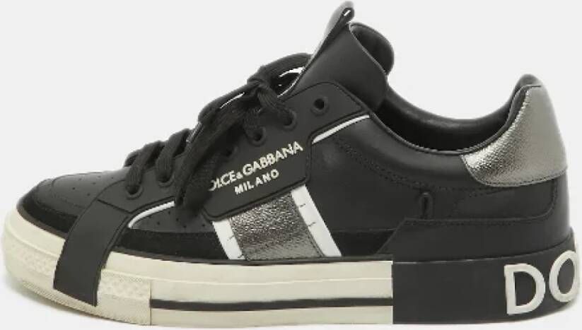 Dolce & Gabbana Pre-owned Leather sneakers Black Heren