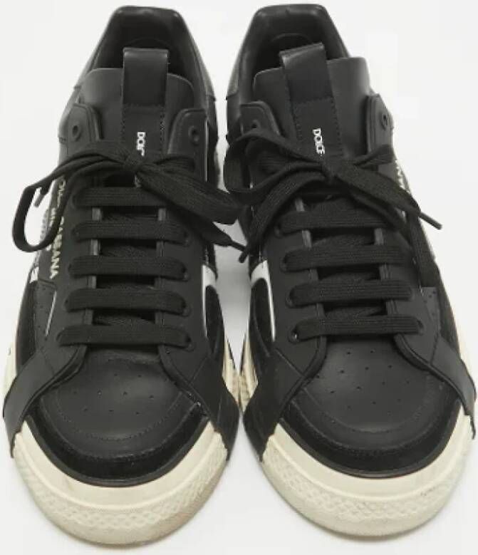 Dolce & Gabbana Pre-owned Leather sneakers Black Heren