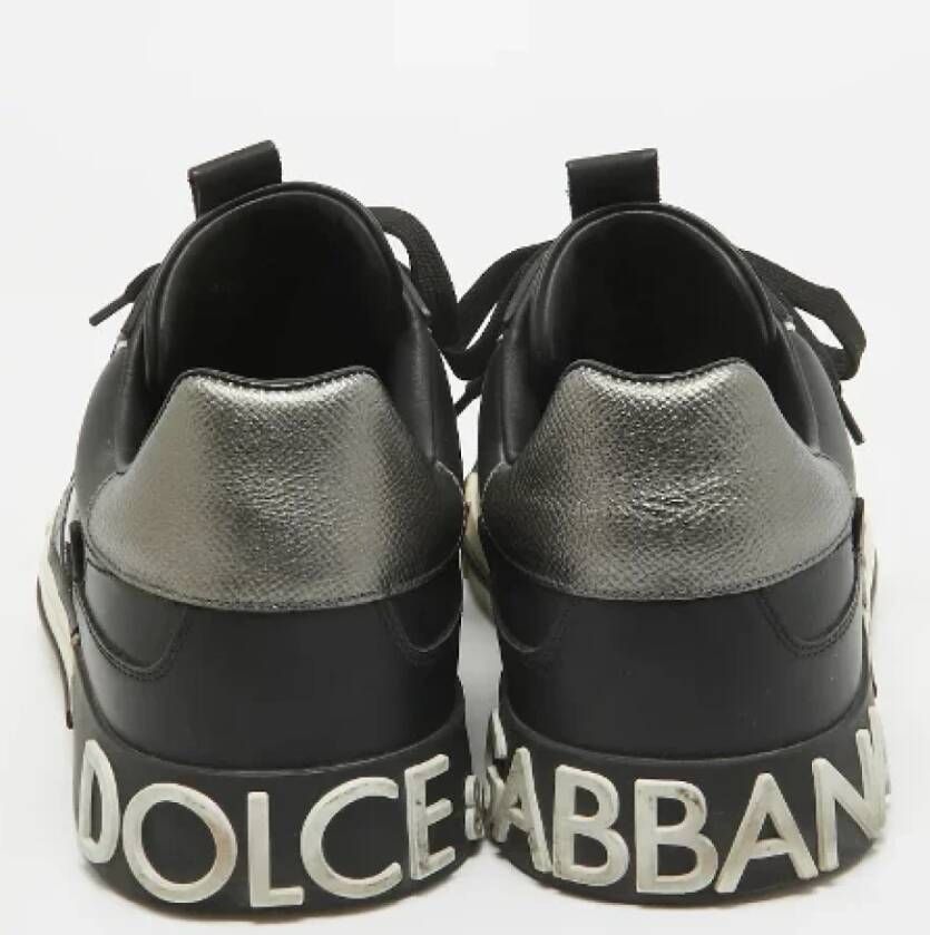 Dolce & Gabbana Pre-owned Leather sneakers Black Heren