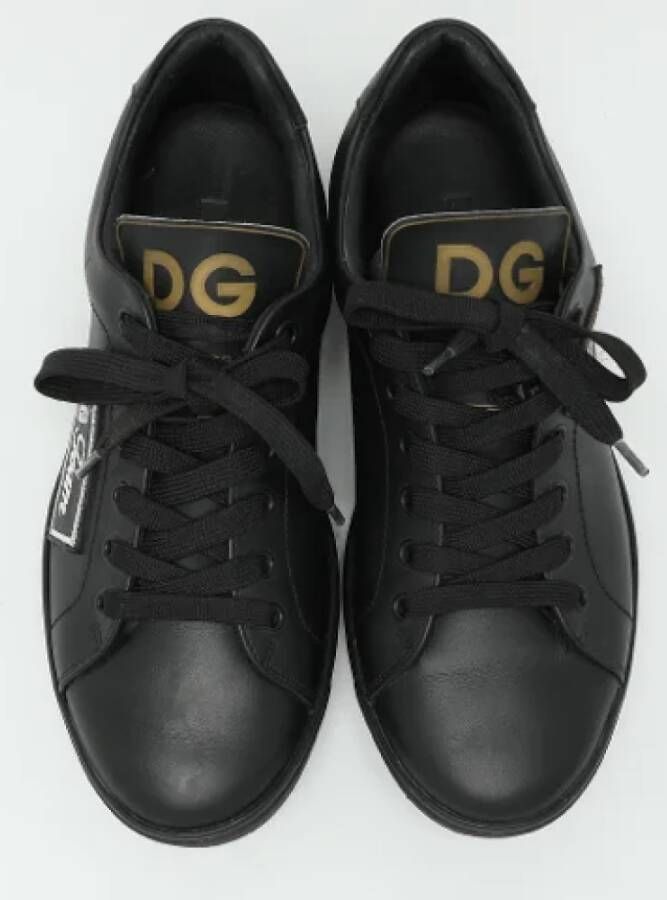 Dolce & Gabbana Pre-owned Leather sneakers Black Heren