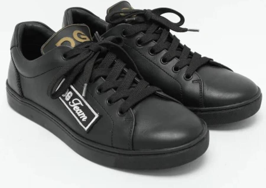 Dolce & Gabbana Pre-owned Leather sneakers Black Heren