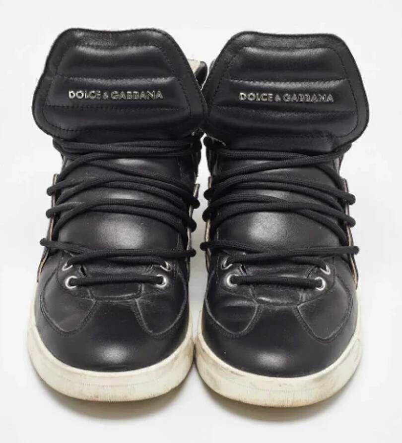 Dolce & Gabbana Pre-owned Leather sneakers Black Heren