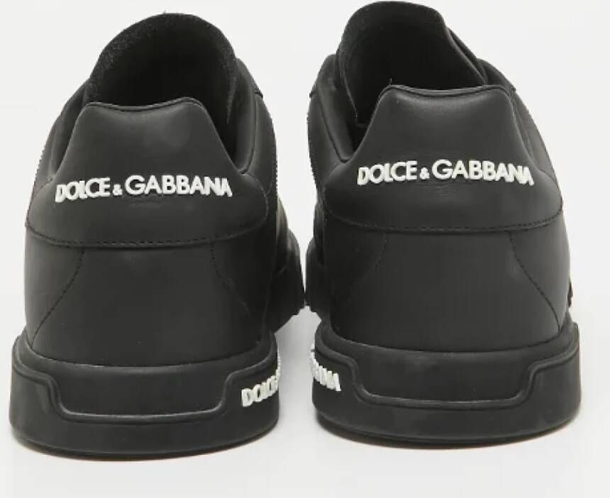 Dolce & Gabbana Pre-owned Leather sneakers Black Heren