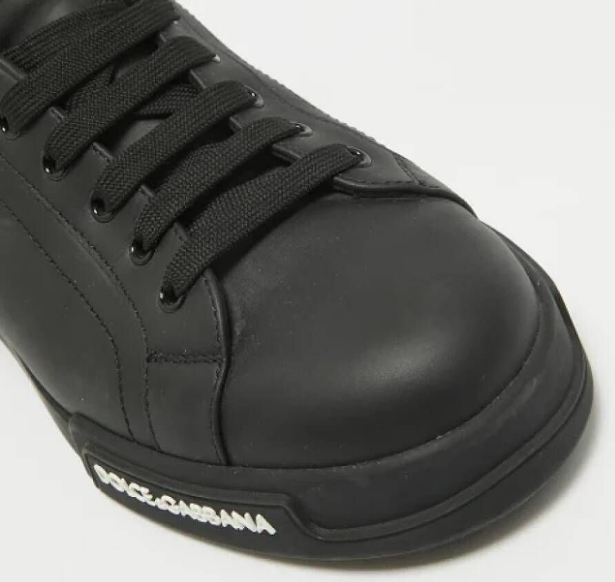 Dolce & Gabbana Pre-owned Leather sneakers Black Heren