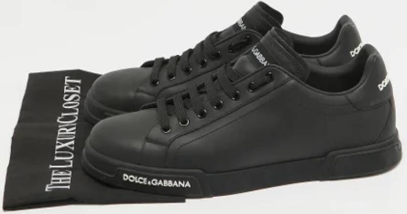 Dolce & Gabbana Pre-owned Leather sneakers Black Heren